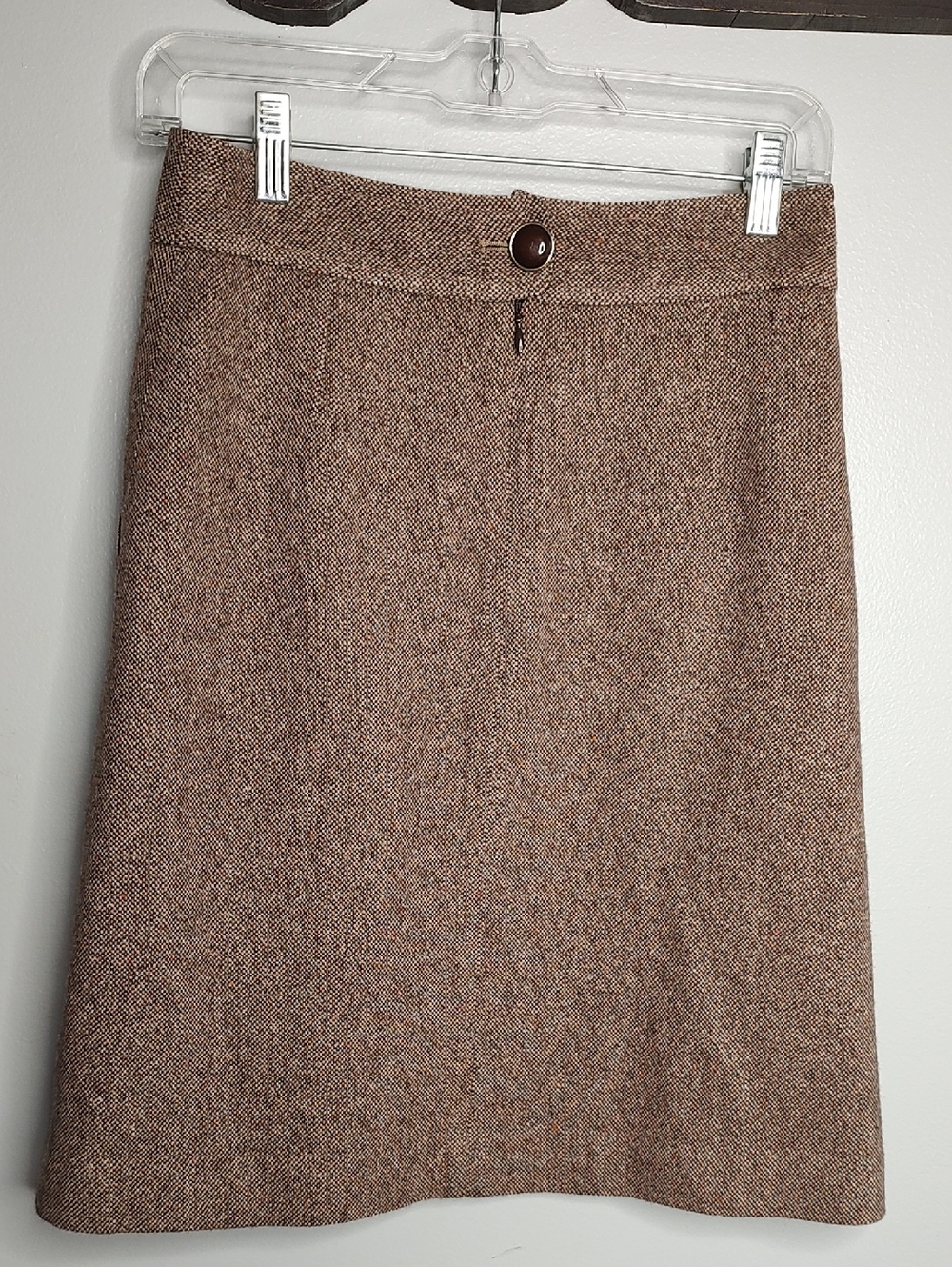 Banana Republic Tweed A-Line Midi Brown Skirt Size 4 - Picture 7 of 7